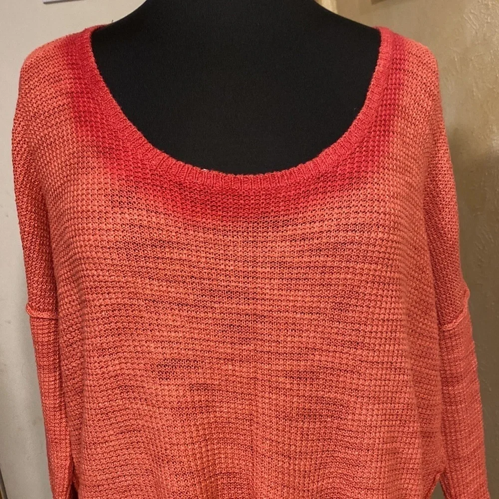 ANTHROPOLOGIE Moth Uptown Pullover‎ oversized pink red ombré sweater